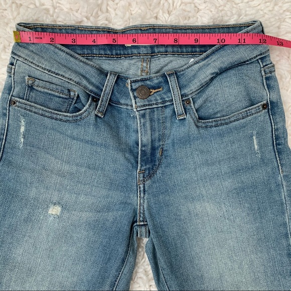Levi's 711 Light Wash Mid Ride Straight Leg Denim Sz 25 - Picture 8 of 11